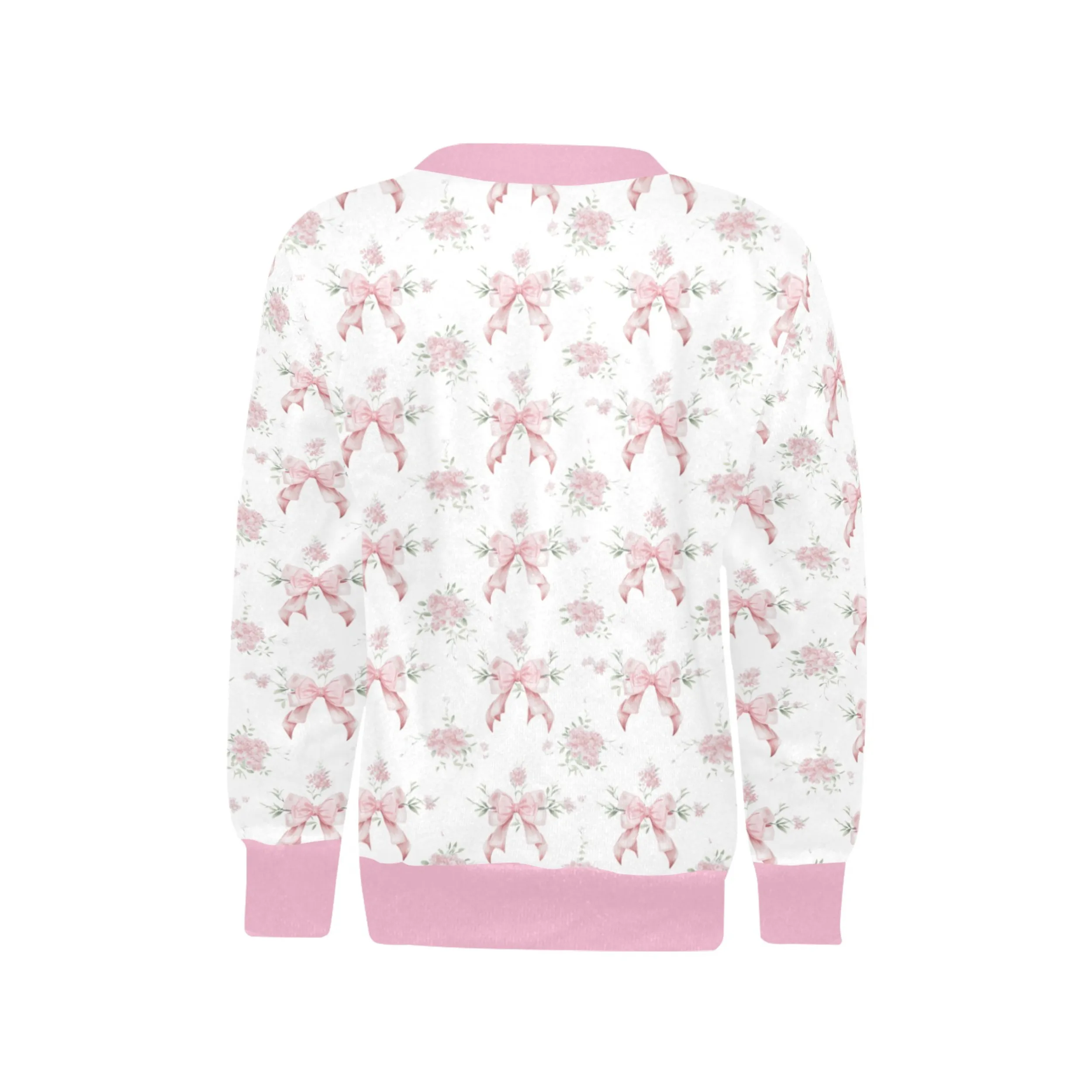 Bella Pink Crew Neck Sweatshirt | Soft Pink and Blue All Over Print | Cozy Fall & Winter Wardrobe Essential