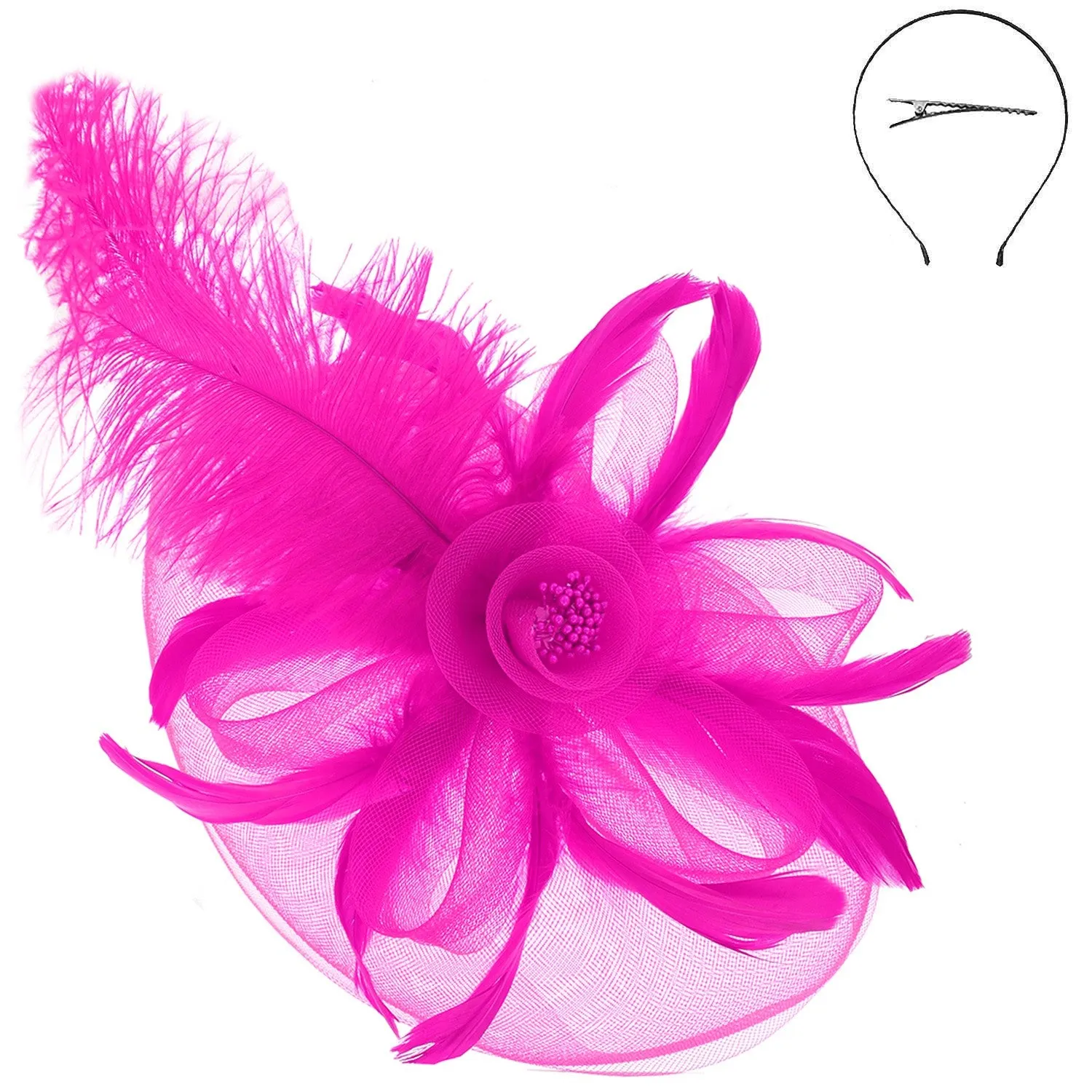 Black Headband Fascinator with Feathers