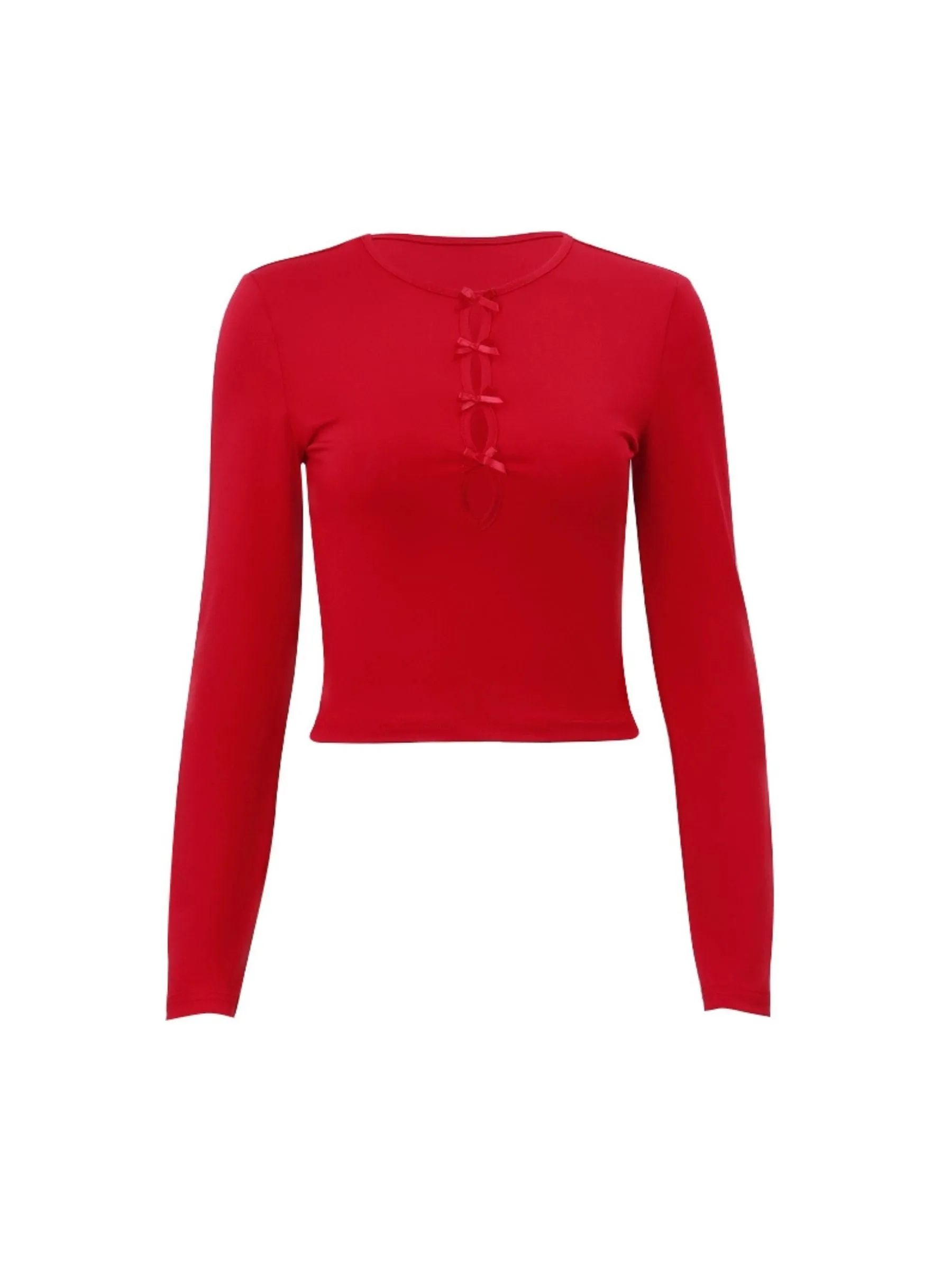 Blessing Hollow Front Long Sleeve Top