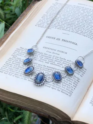 Blue Kyanite Seven Gem Statement Necklace