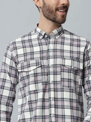BLUE-WHITE CHECK TWILL SHIRT