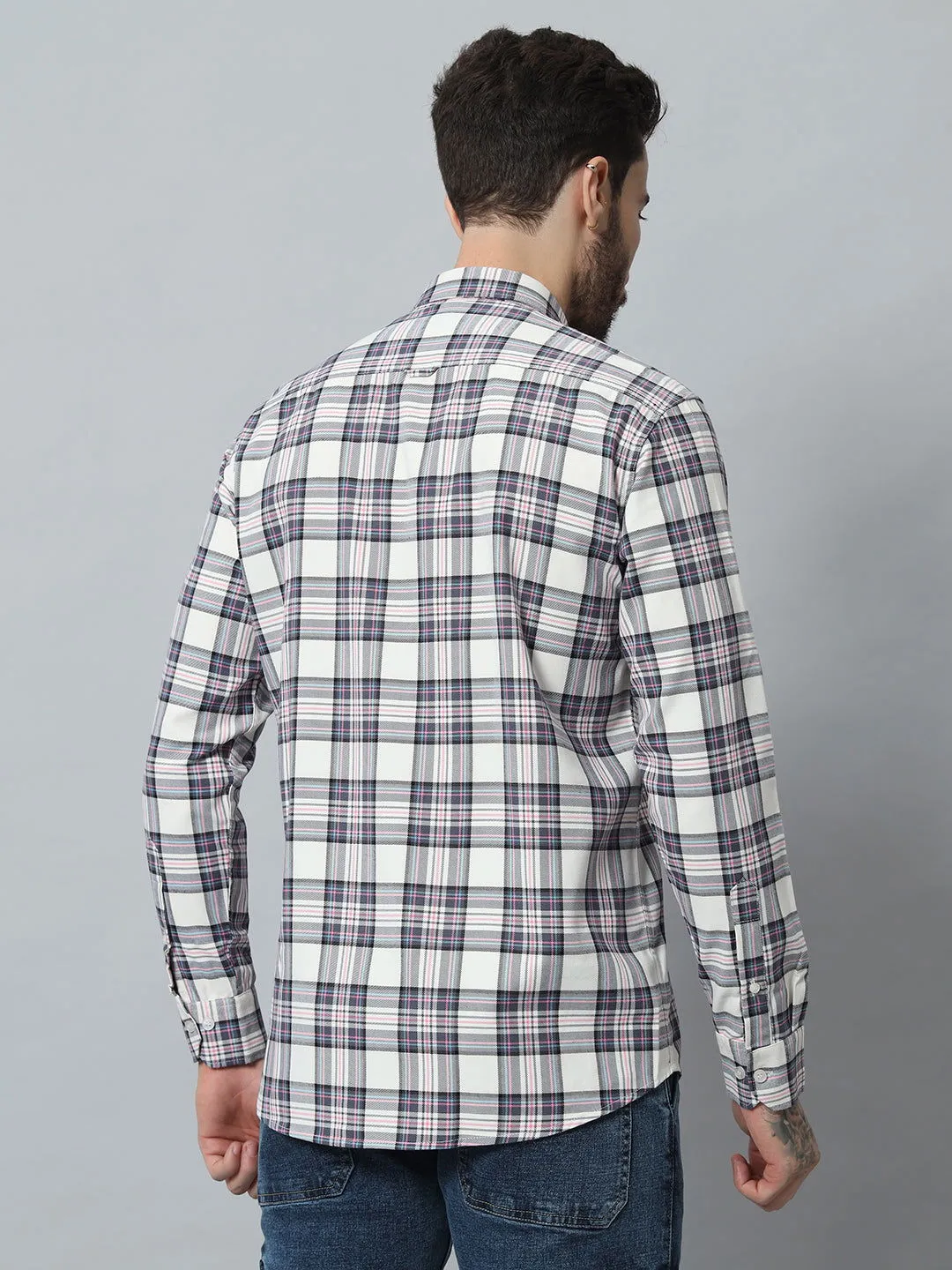 BLUE-WHITE CHECK TWILL SHIRT