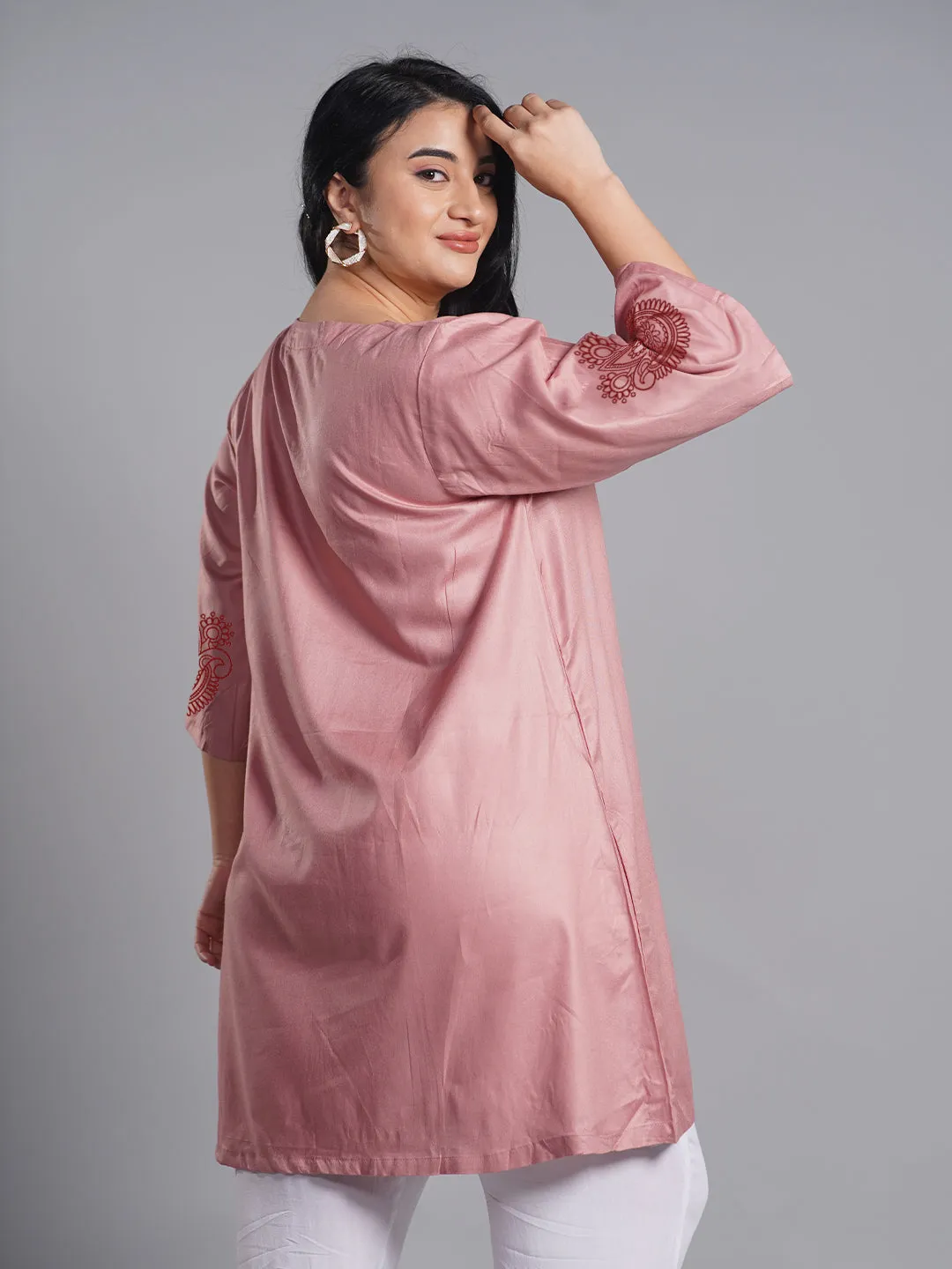 Blush Rayon Kurti - Enchantress