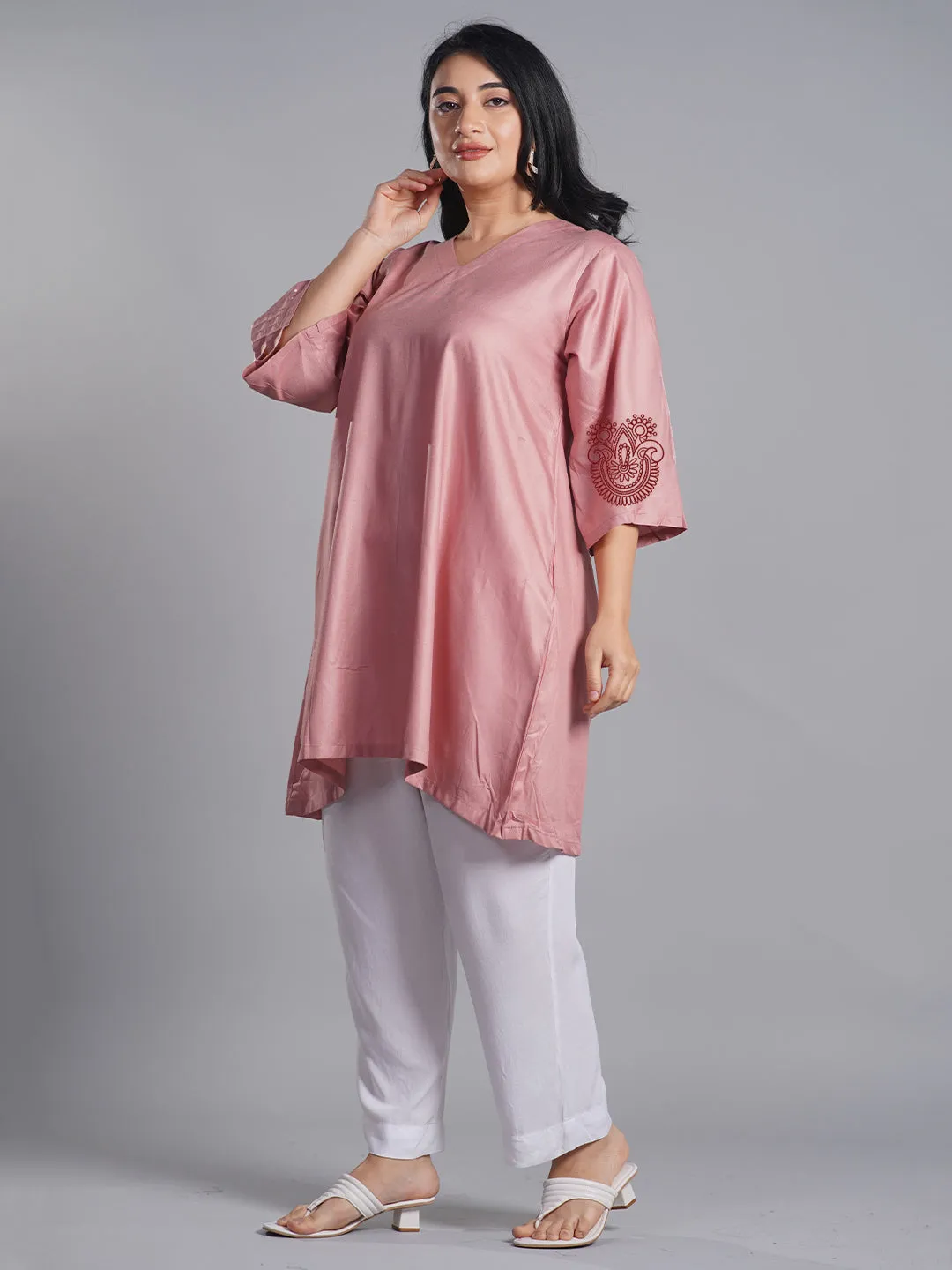Blush Rayon Kurti - Enchantress
