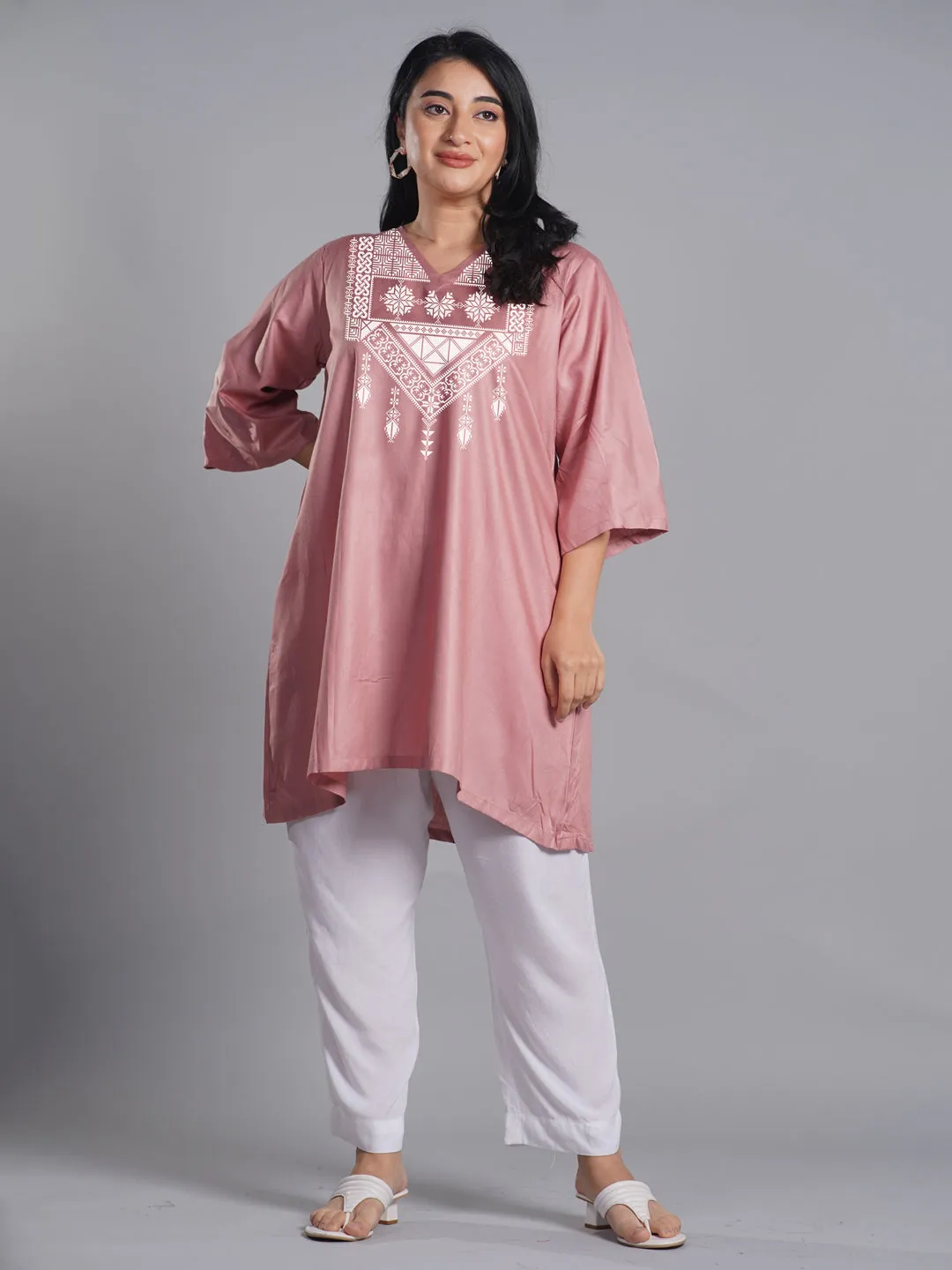Blush Rayon Kurti - Minerva