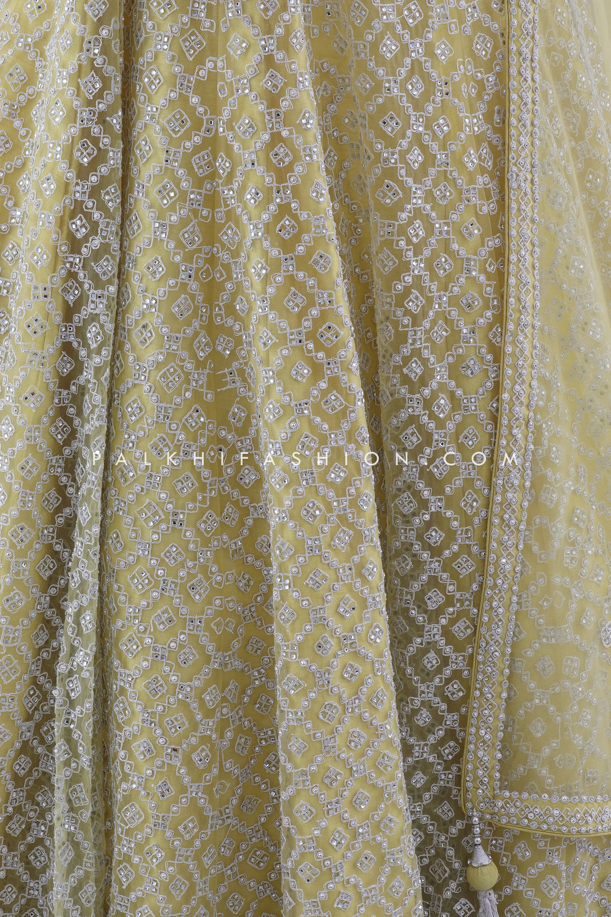 Blush Yellow Designer Lehenga Choli By Palkhi Fashion