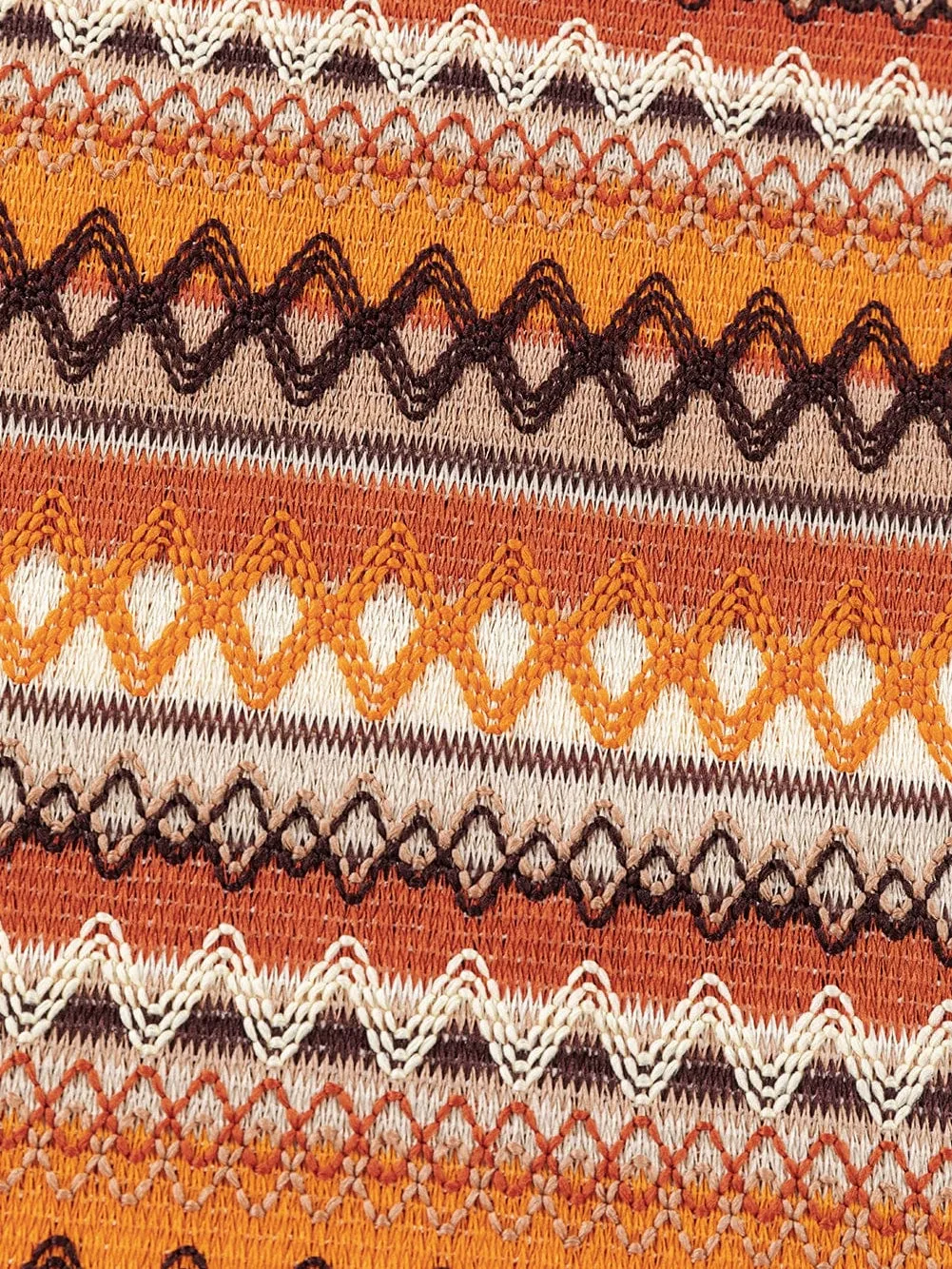 Boho Orange Geometric Jacquard Tank Top for Summer Adventures