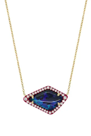 Boulder Opal Rhombus Layering Necklace