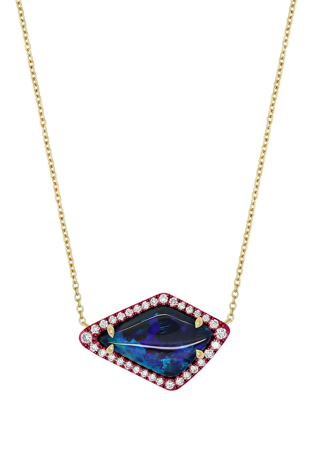 Boulder Opal Rhombus Layering Necklace