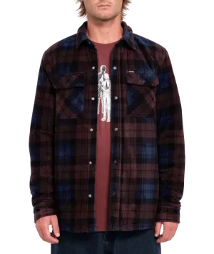 Bowered Fleece Overshirt in Merlot