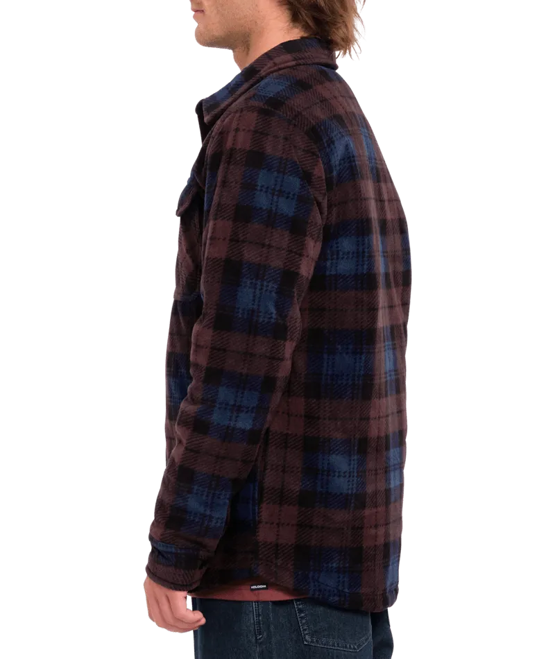 Bowered Fleece Overshirt in Merlot