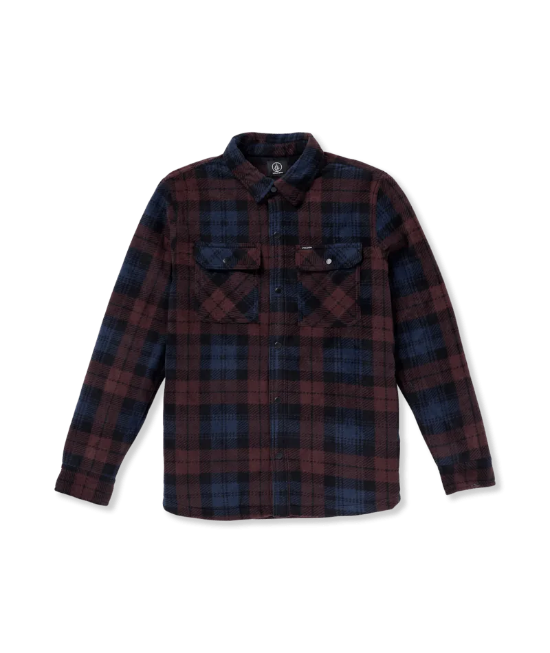 Bowered Fleece Overshirt in Merlot