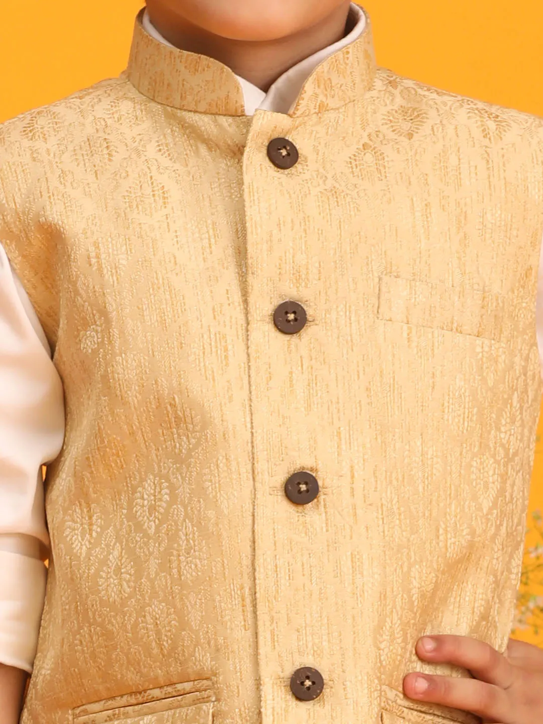 Boy's Gold Nehru Jacket - Vastramay Boys