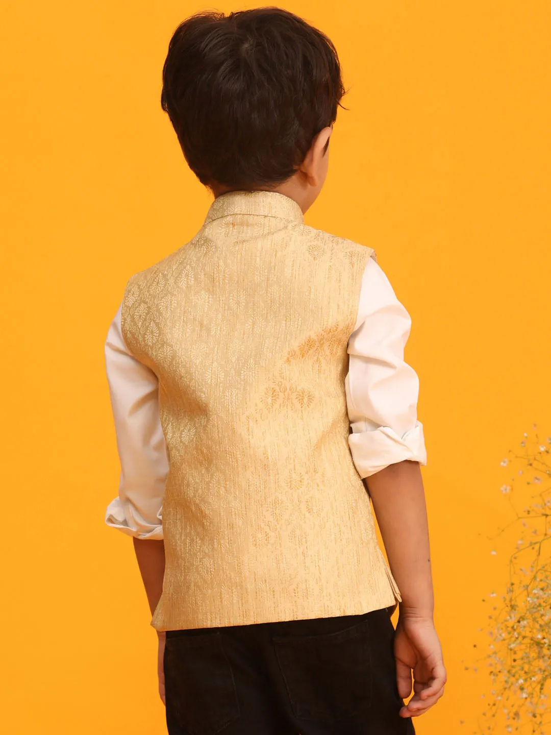 Boy's Gold Nehru Jacket - Vastramay Boys