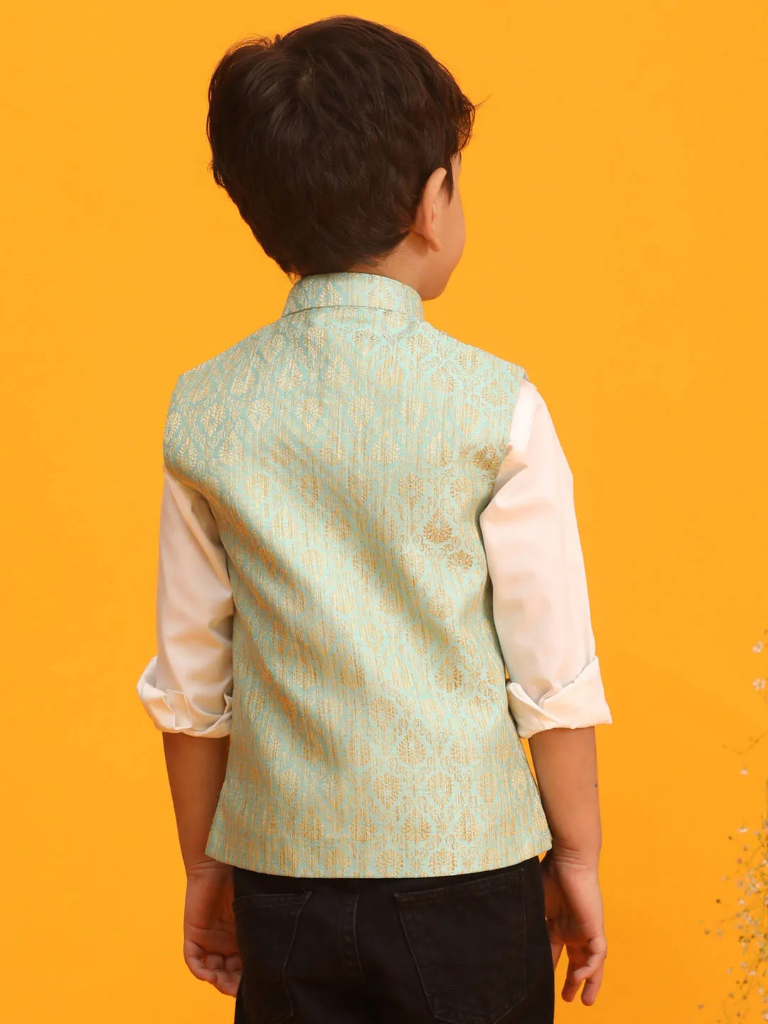 Boy's Green Nehru Jacket - Vastramay Boys