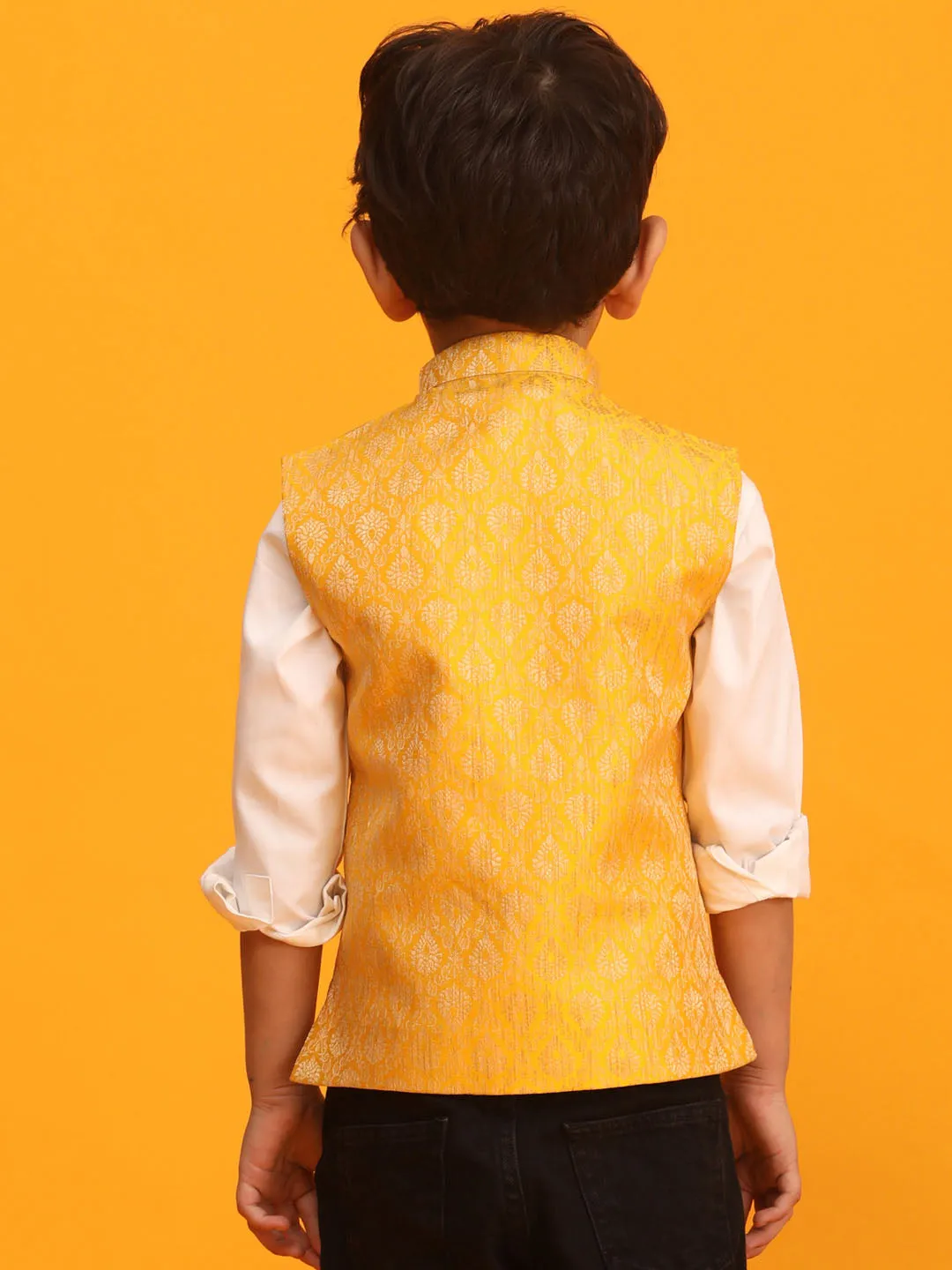 Boy's Yellow Nehru Jacket - Vastramay Boys