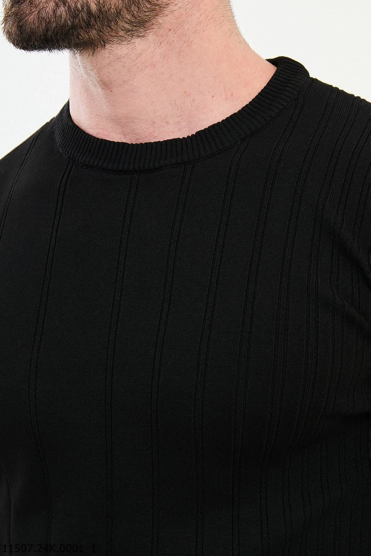 Brabion Dante Slim Fit Black Knitted Sweater