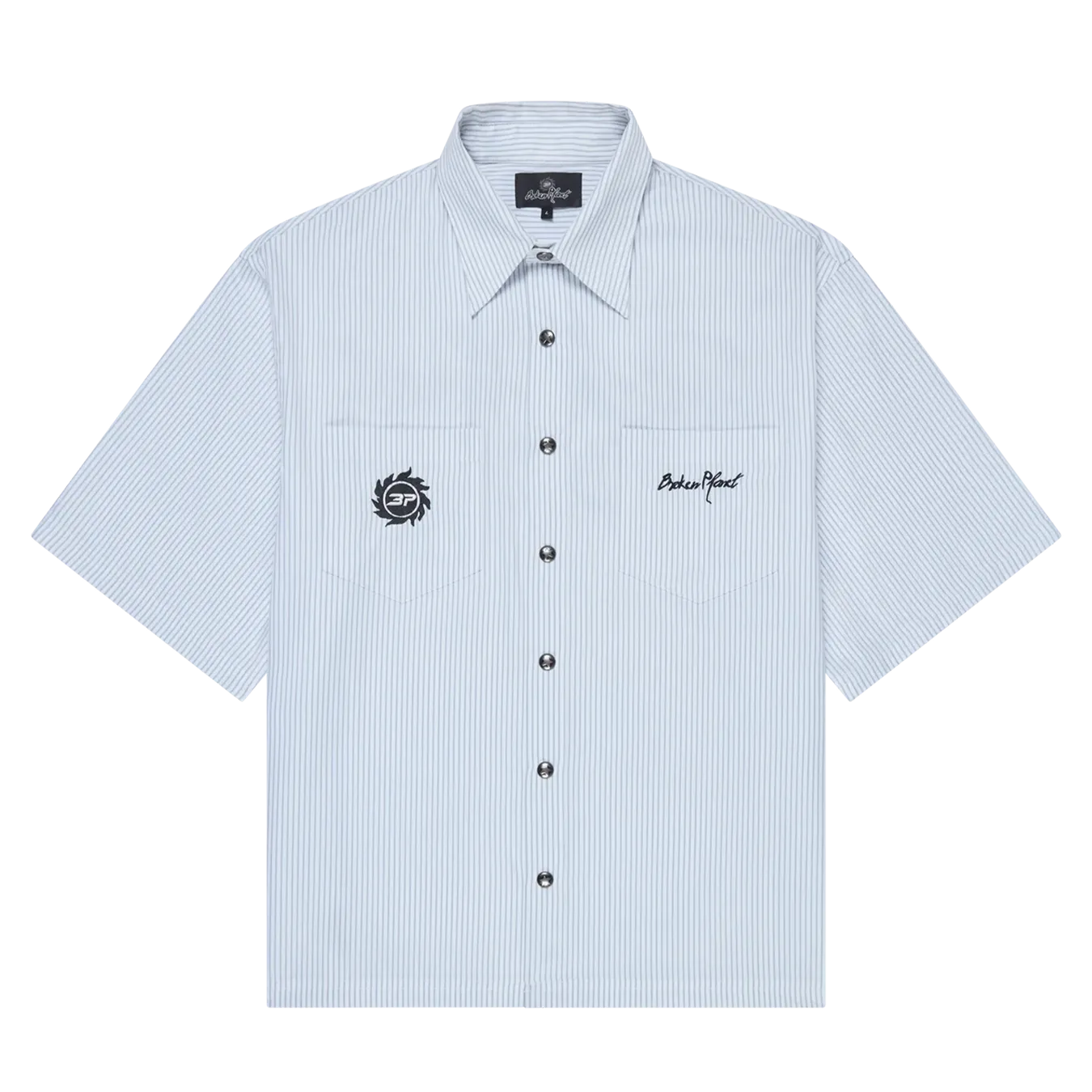 Broken Planet Button-Up Shirt 'White Grey'