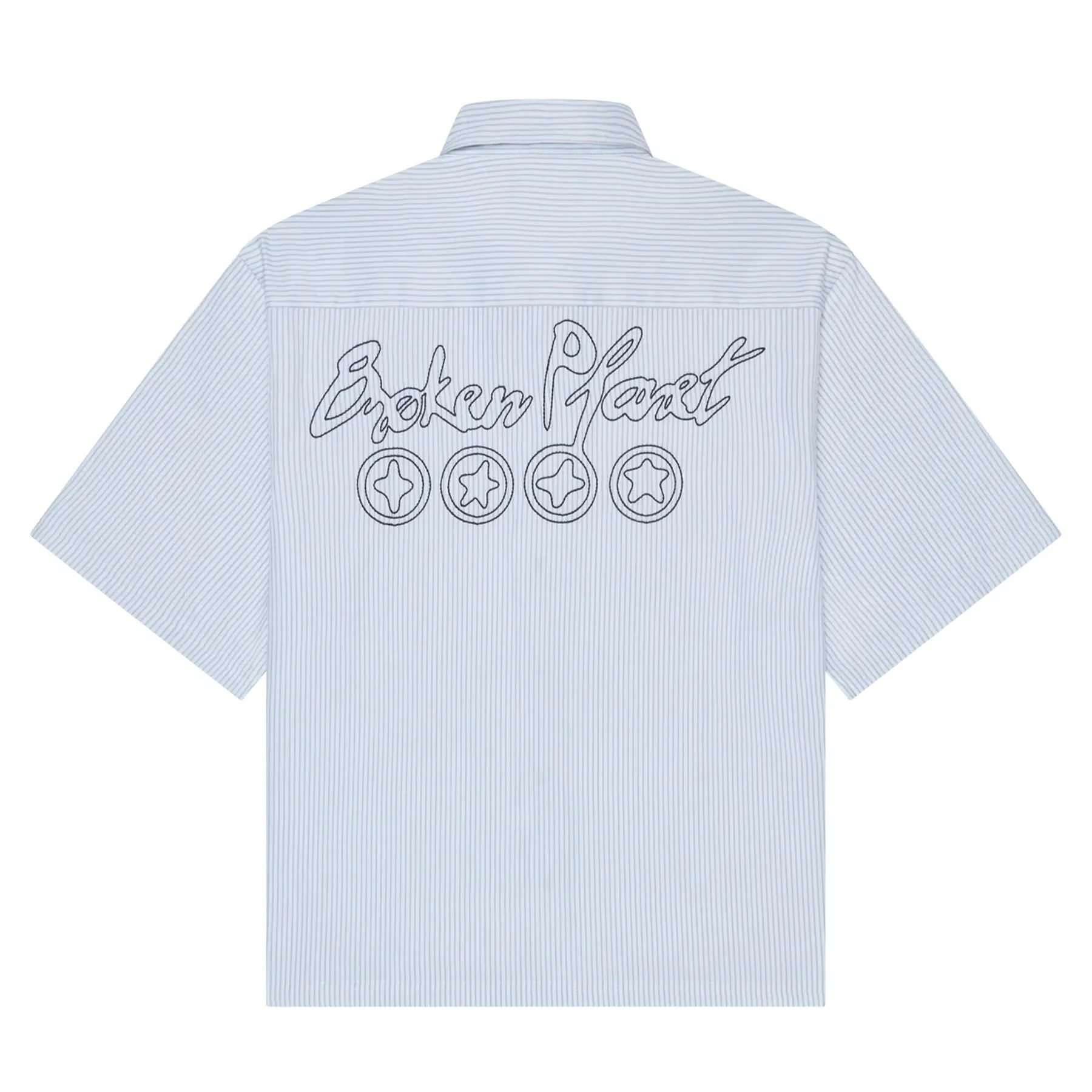 Broken Planet Button-Up Shirt 'White Grey'