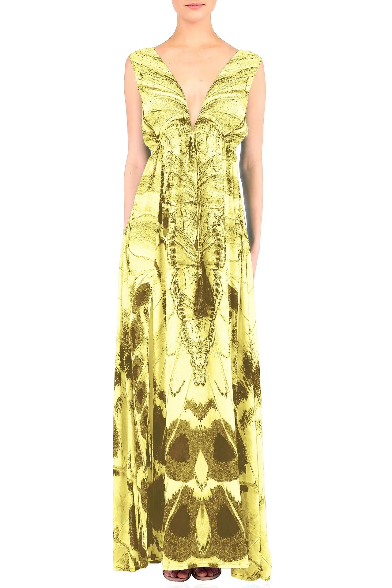 Butterfly Print Long Maxi Dress