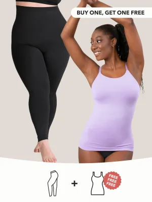 Buy 1, Get 1 FREE: 1 High-Waisted Shaping Leggings   1 FREE Shaper Cami