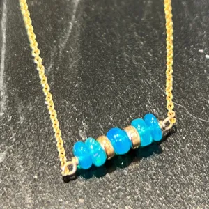 Caribbean Blue Welo Opal Layering Necklace