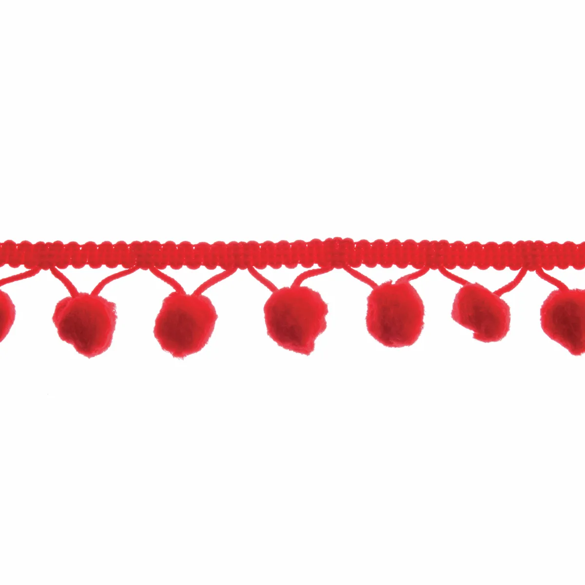 Christmas Pom Pom Trim - Red