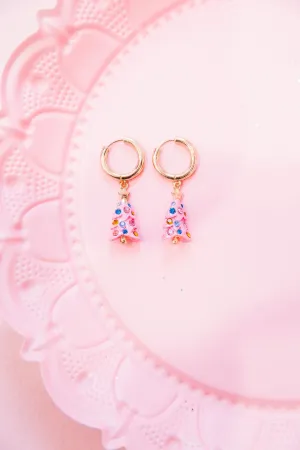 CHRISTMAS TREE PINK EARRINGS