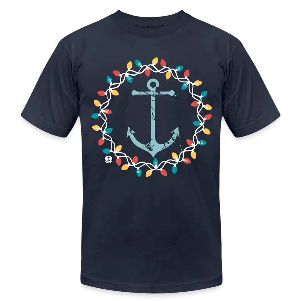 Christmas Wreath Anchor Unisex Lake Tee, Christmas T-Shirt