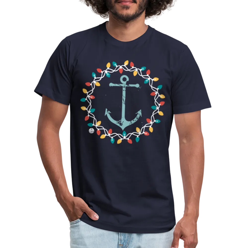 Christmas Wreath Anchor Unisex Lake Tee, Christmas T-Shirt