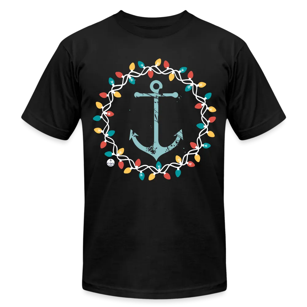 Christmas Wreath Anchor Unisex Lake Tee, Christmas T-Shirt