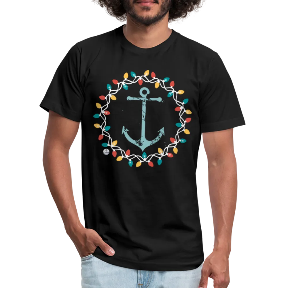 Christmas Wreath Anchor Unisex Lake Tee, Christmas T-Shirt