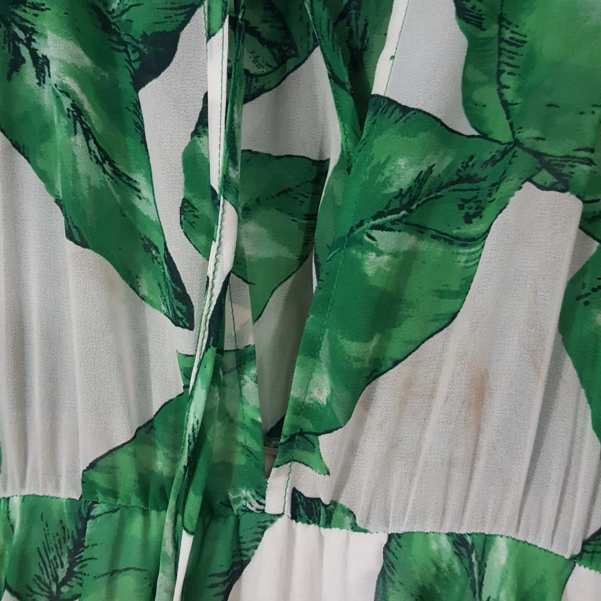 Cindi Bindi Leaf Print Cold Shoulder Maxi Dress size L