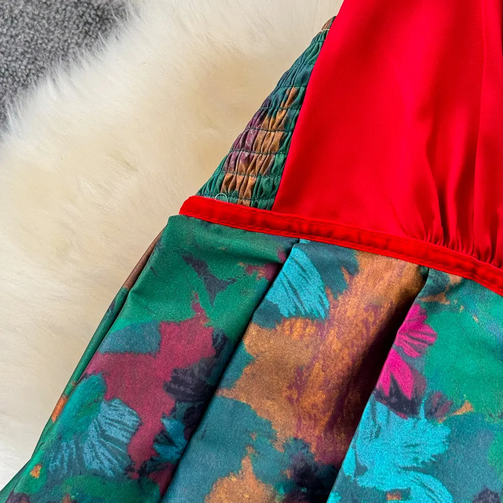 Classical Oriental Floral Slip Dress
