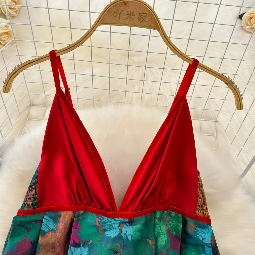 Classical Oriental Floral Slip Dress