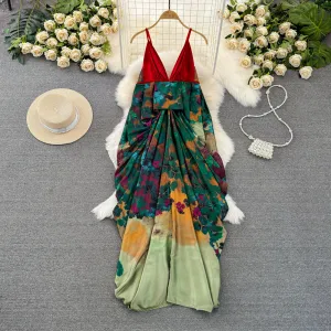 Classical Oriental Floral Slip Dress