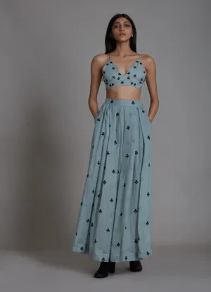 Club Lehenga Set- Blue