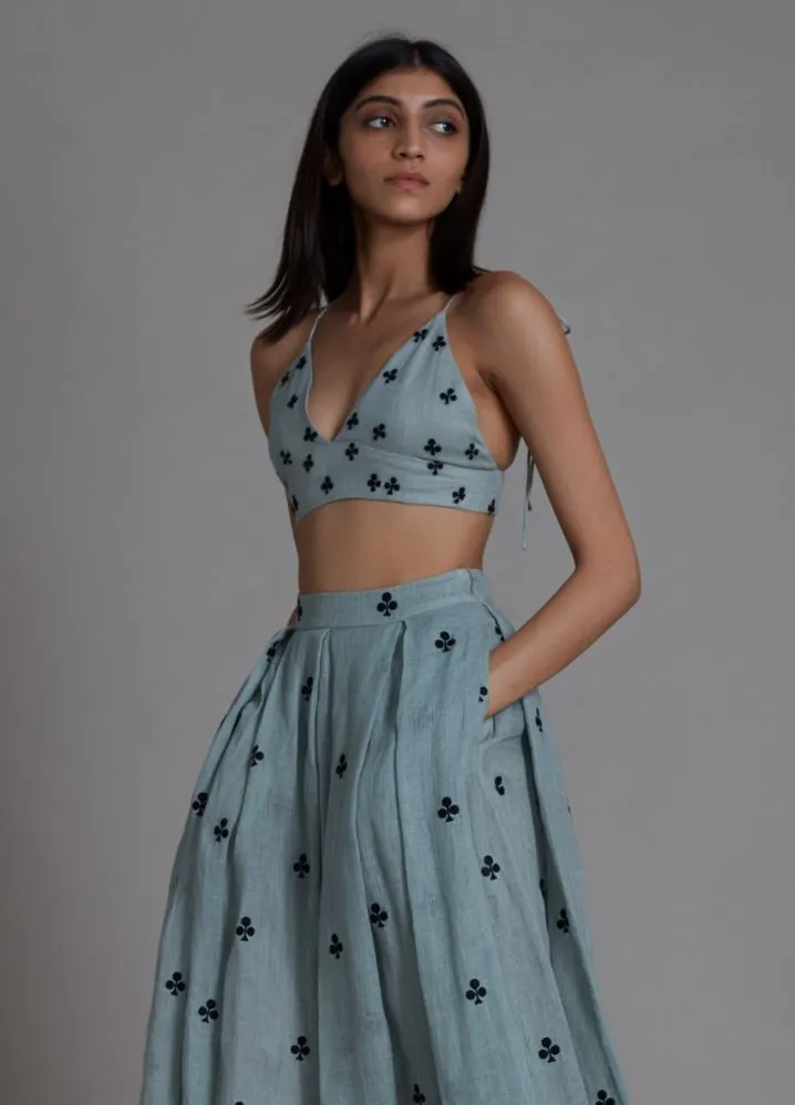 Club Lehenga Set- Blue