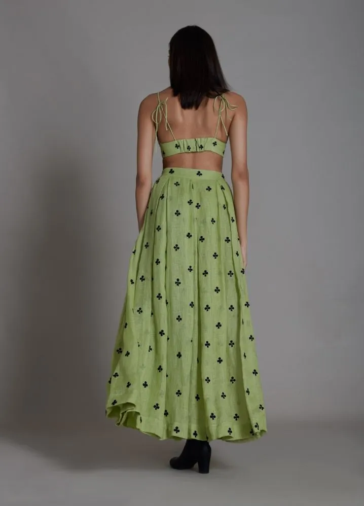 Club Lehenga Set- Green