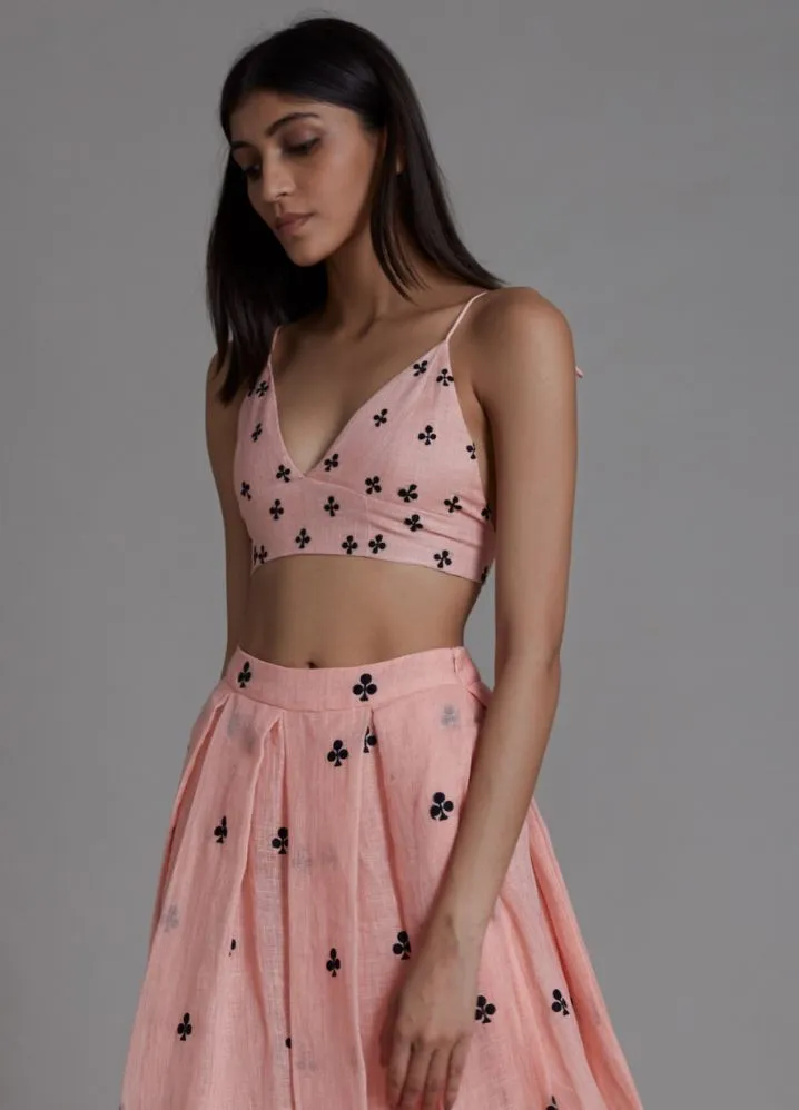 Club Lehenga Set- Pink