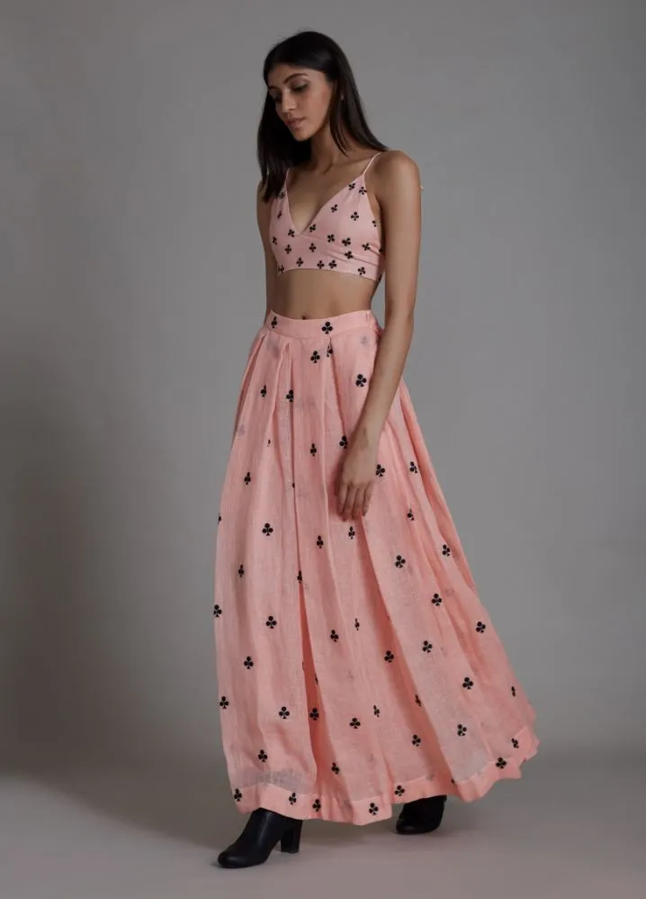 Club Lehenga Set- Pink