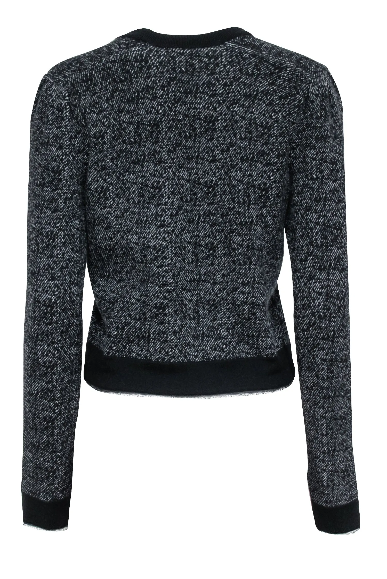 Club Monaco - Black & Grey Blend Double Breasted Button Cardigan Sz M