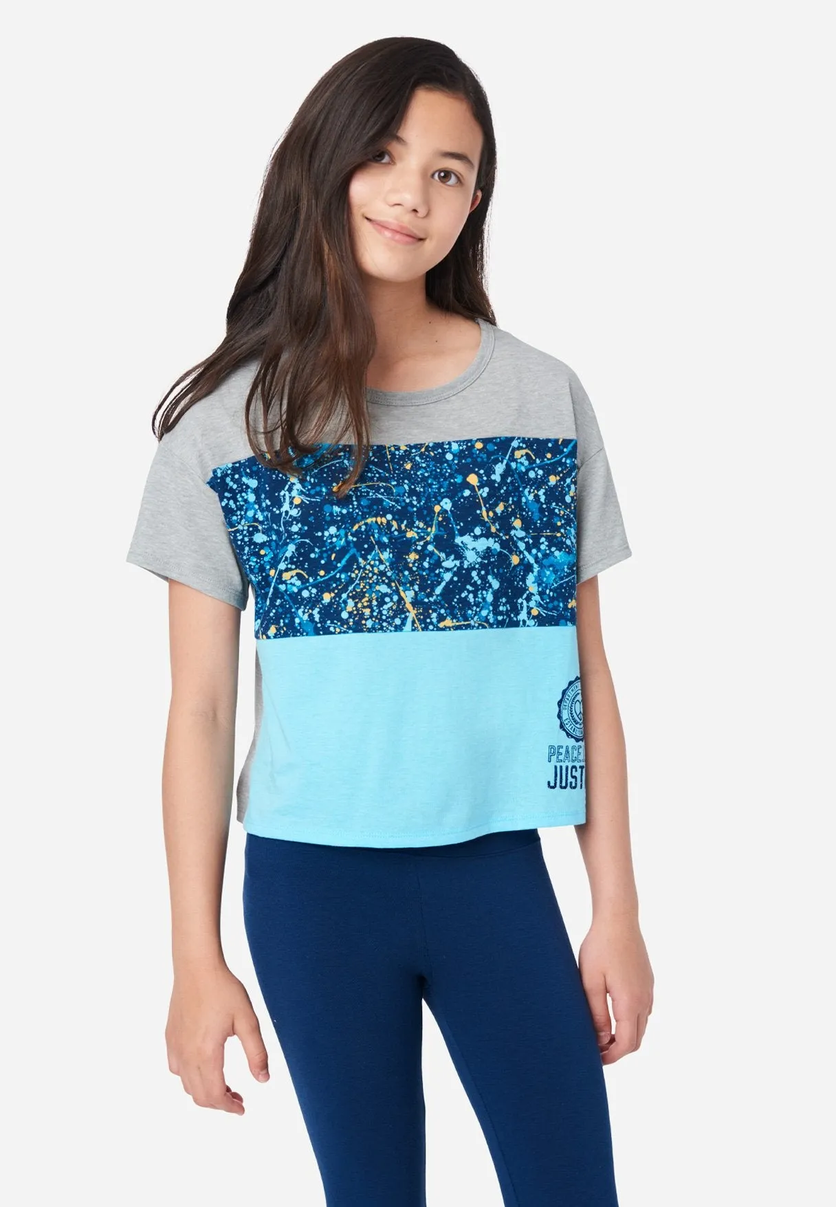 Color Block Scoop Neck Tee