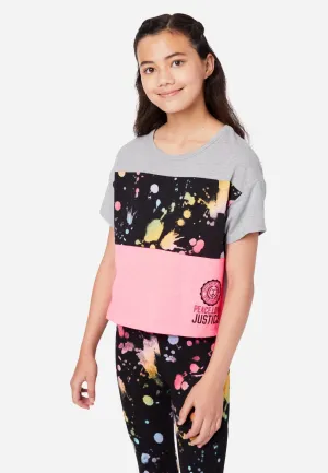 Color Block Scoop Neck Tee