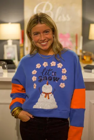 Color Block Snowman Patch Sweatshirt