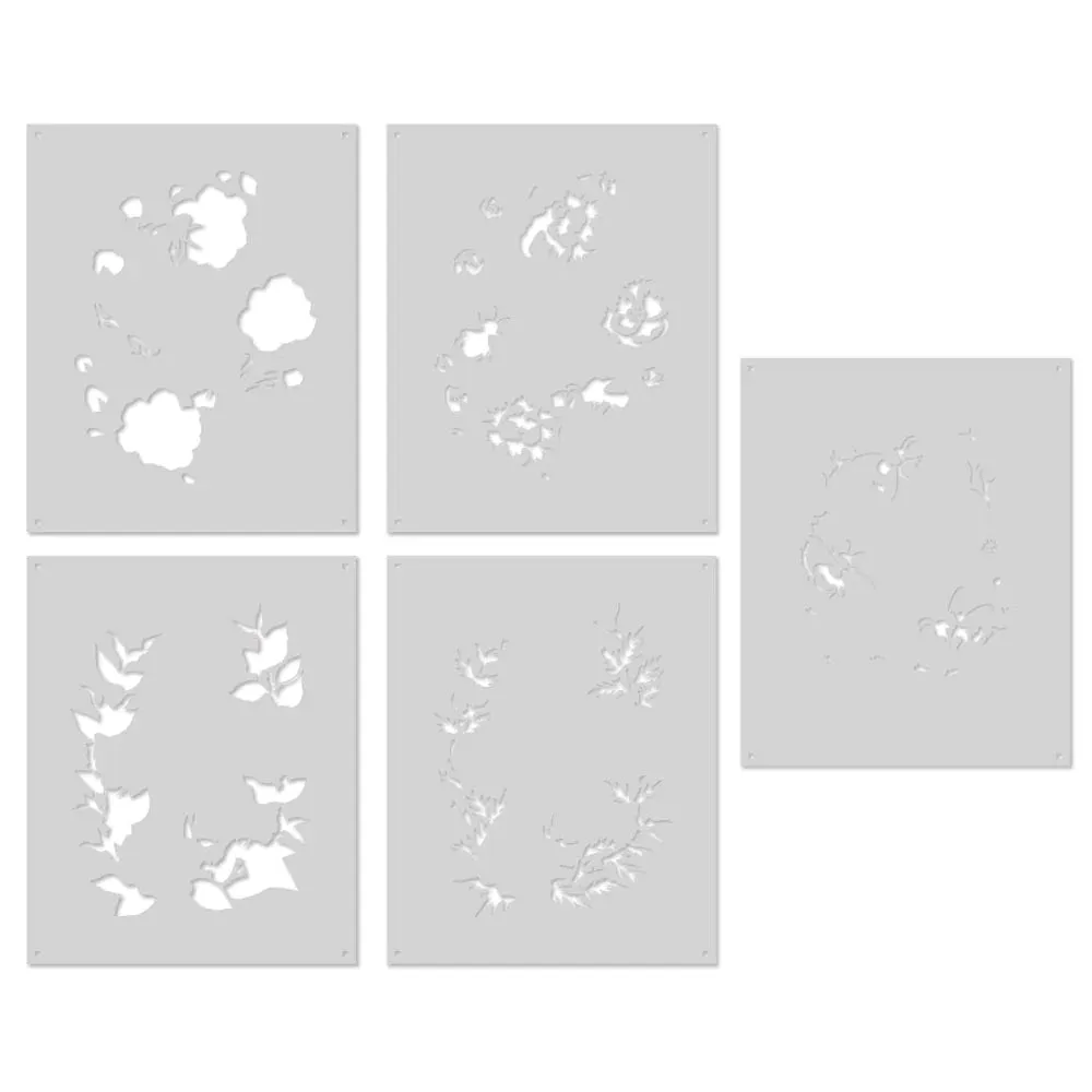Color Layering Bee Florals Stencils