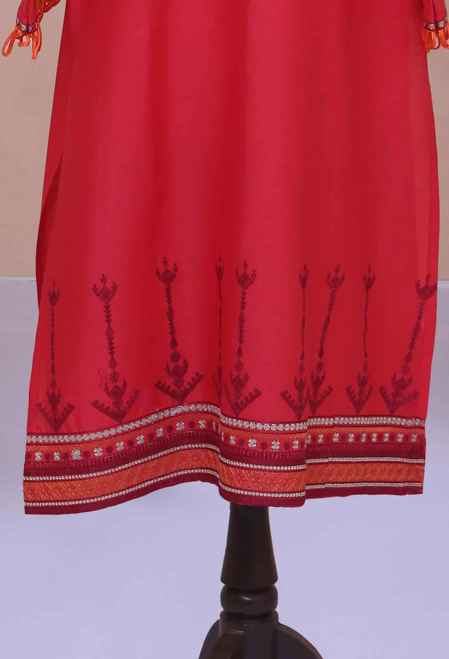 Coral Red Festive Lawn Unstitched 2Pc