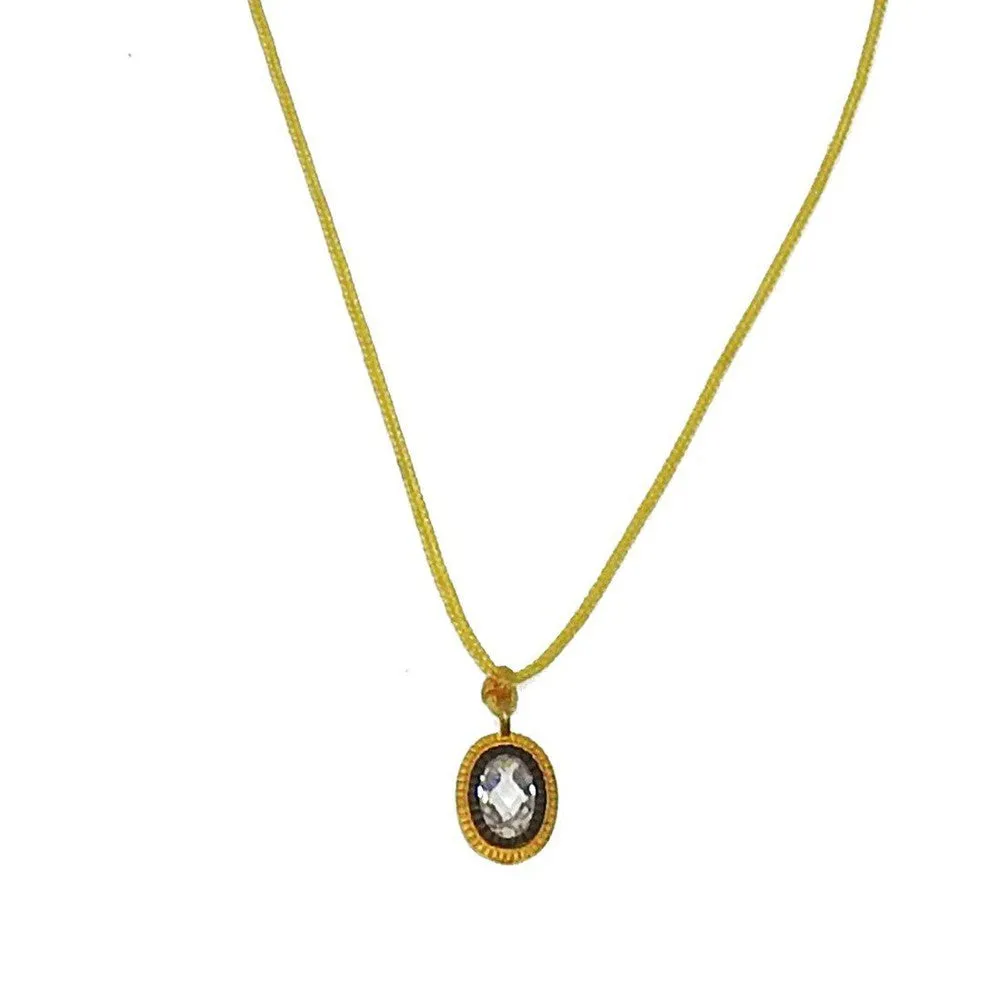 Cord and Chain Crystal Pendant