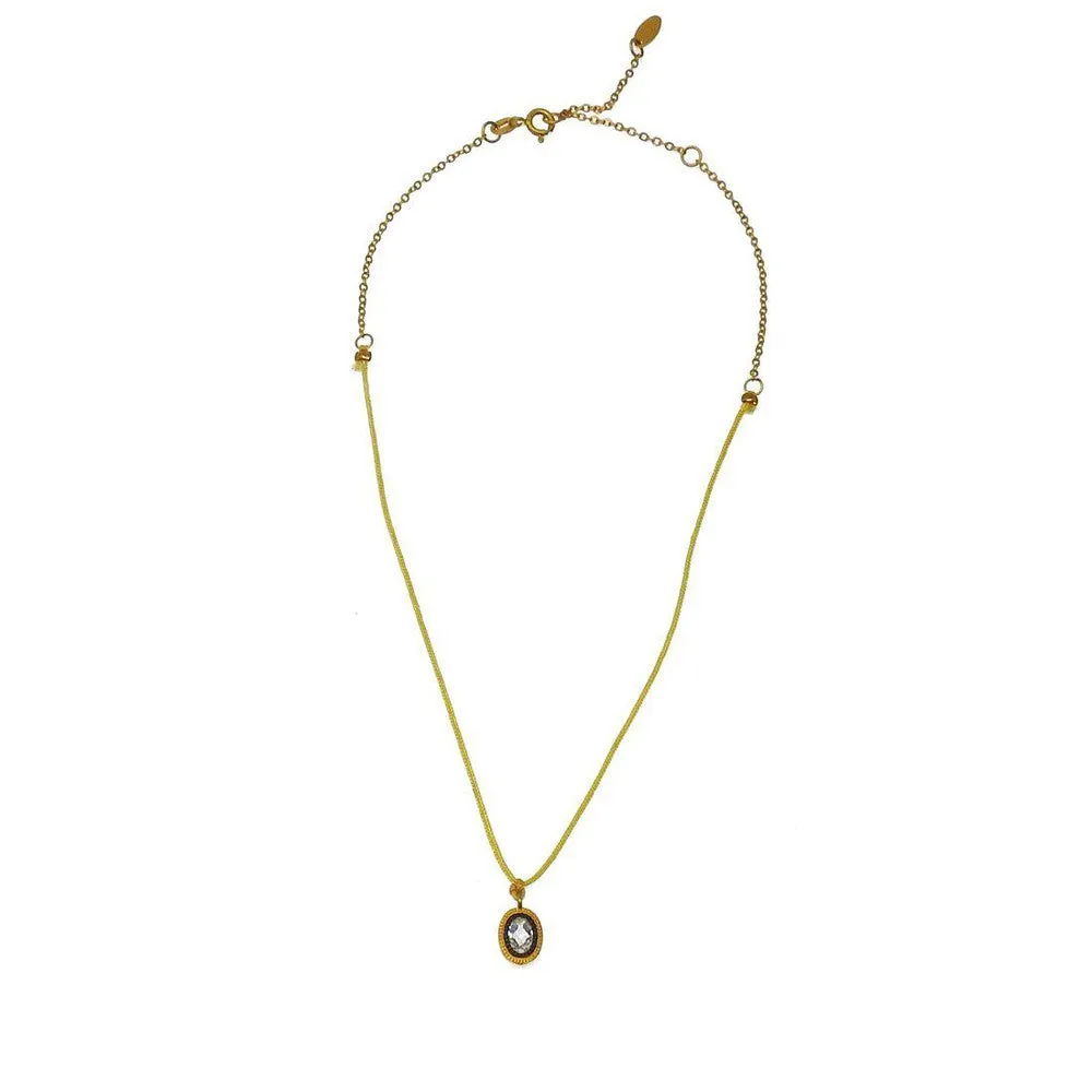 Cord and Chain Crystal Pendant