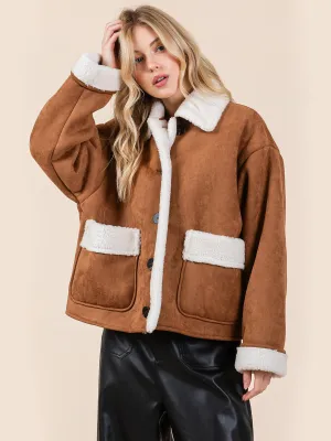 Cozy Sherpa Long Sleeve Car Coat